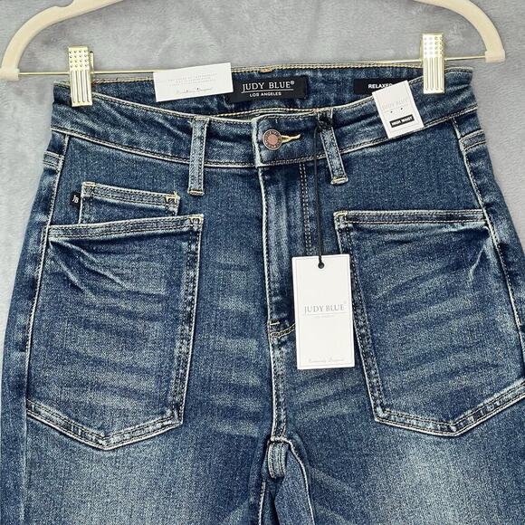 Judy Blue Relaxed High Waist Patch Pockets‎ Jeans Sz 26 90s mom Jean Style - Picture 5 of 15
